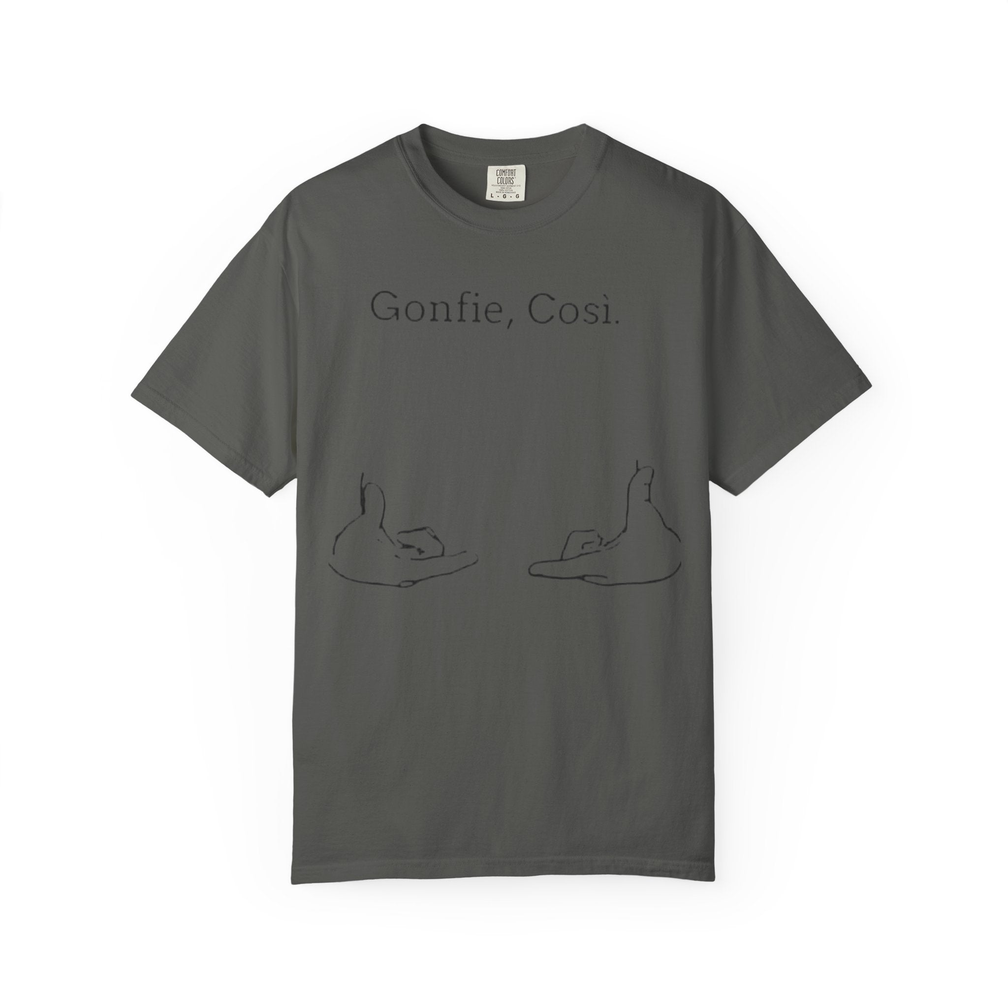 Gonfie, Cosi. Graphic T-Shirt — Minimal Cat Paw Line Art Tee