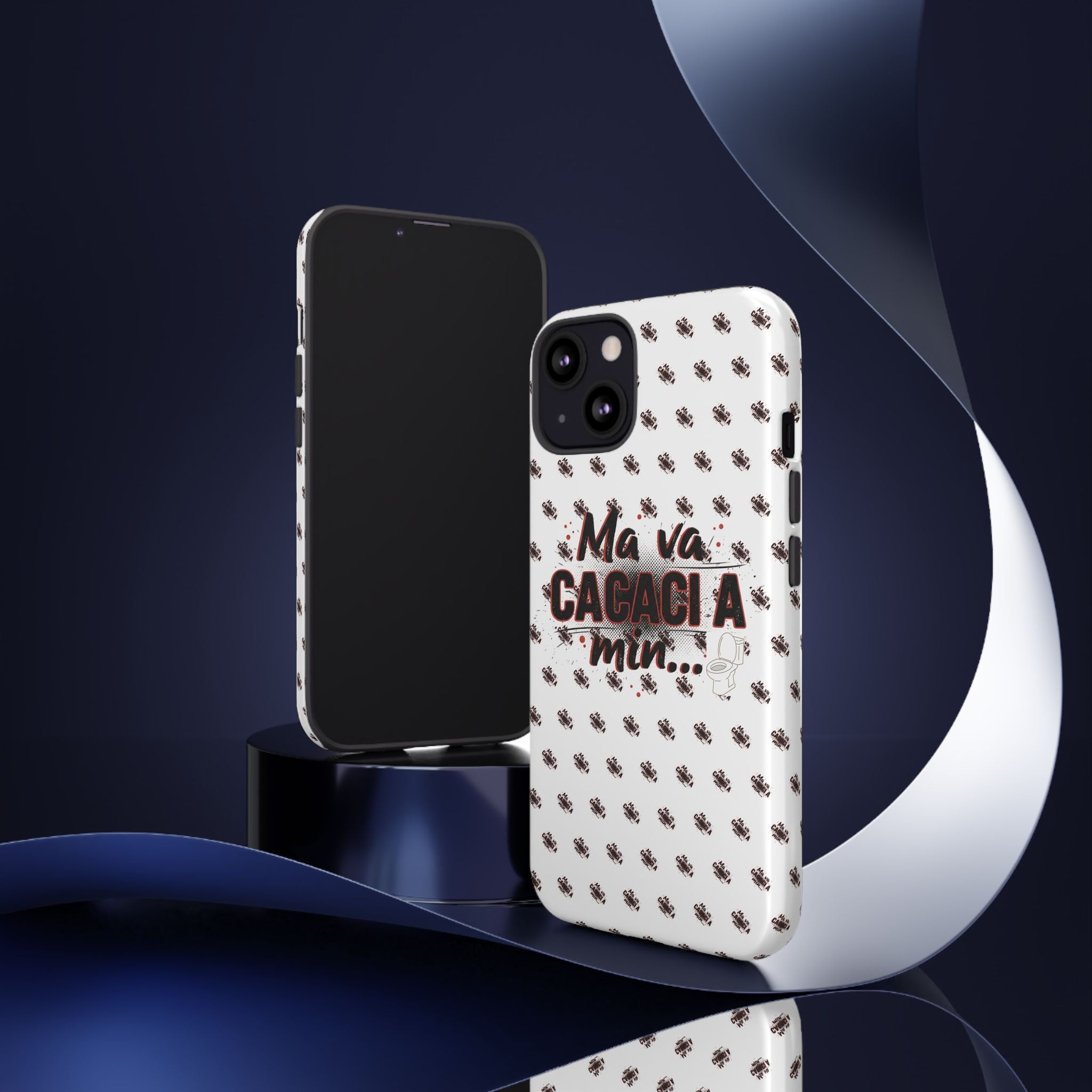 Tough Case — “Ma va cacaci a min...” Italian Phrase Phone Case with Pattern