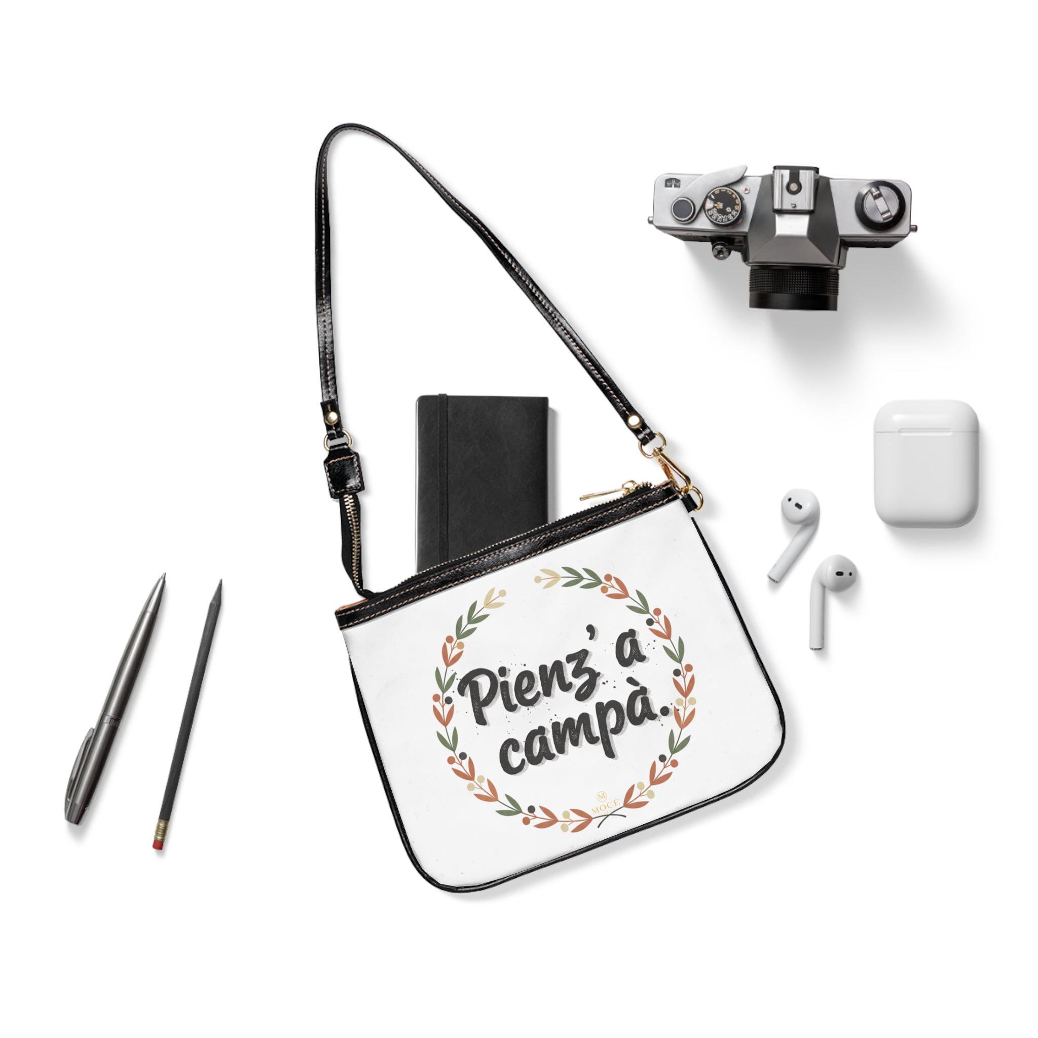 Small Shoulder Bag — "Pienz 'a campà" Floral Wreath Crossbody