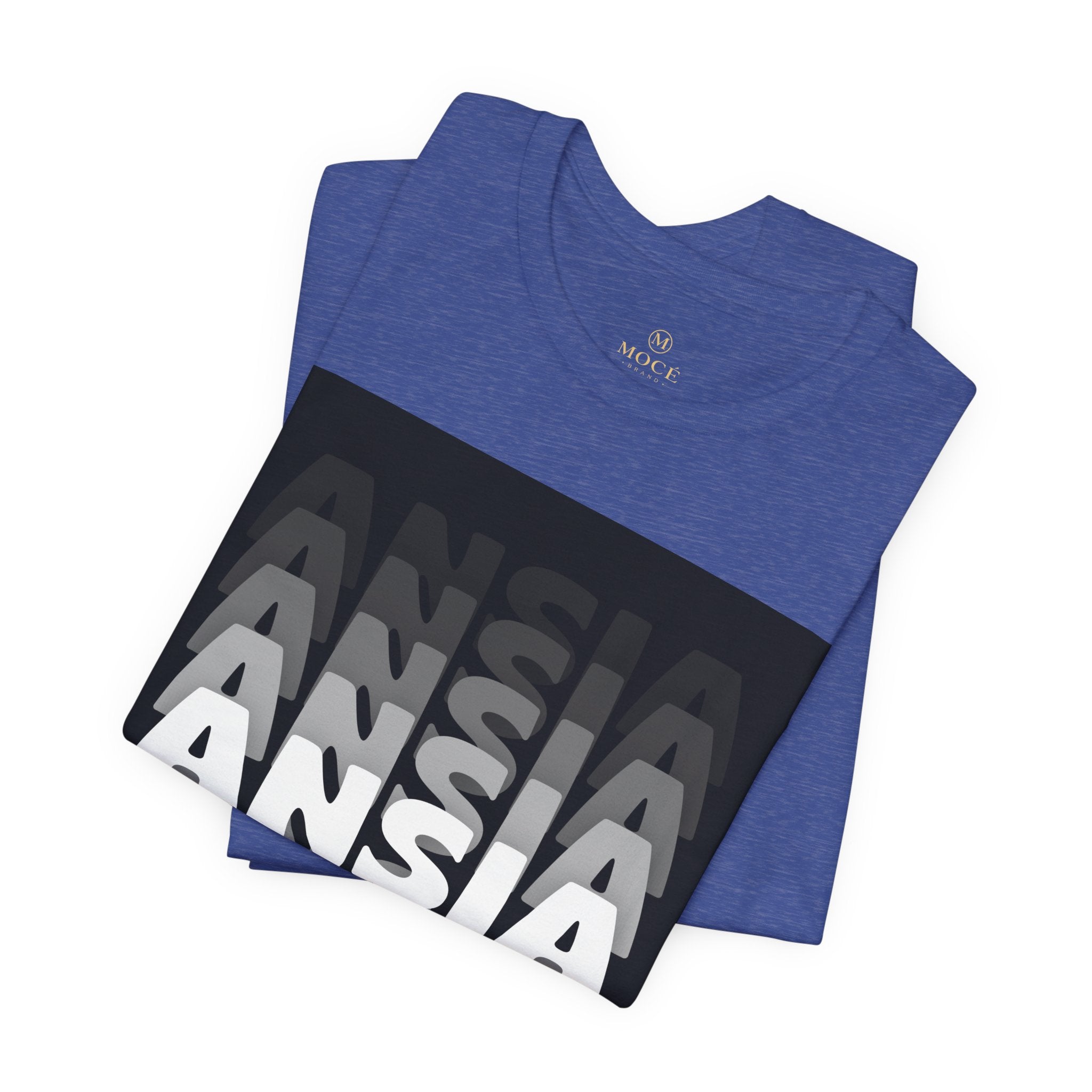 ANSIA Fade Graphic Tee — Monochrome Retro Text Shirt