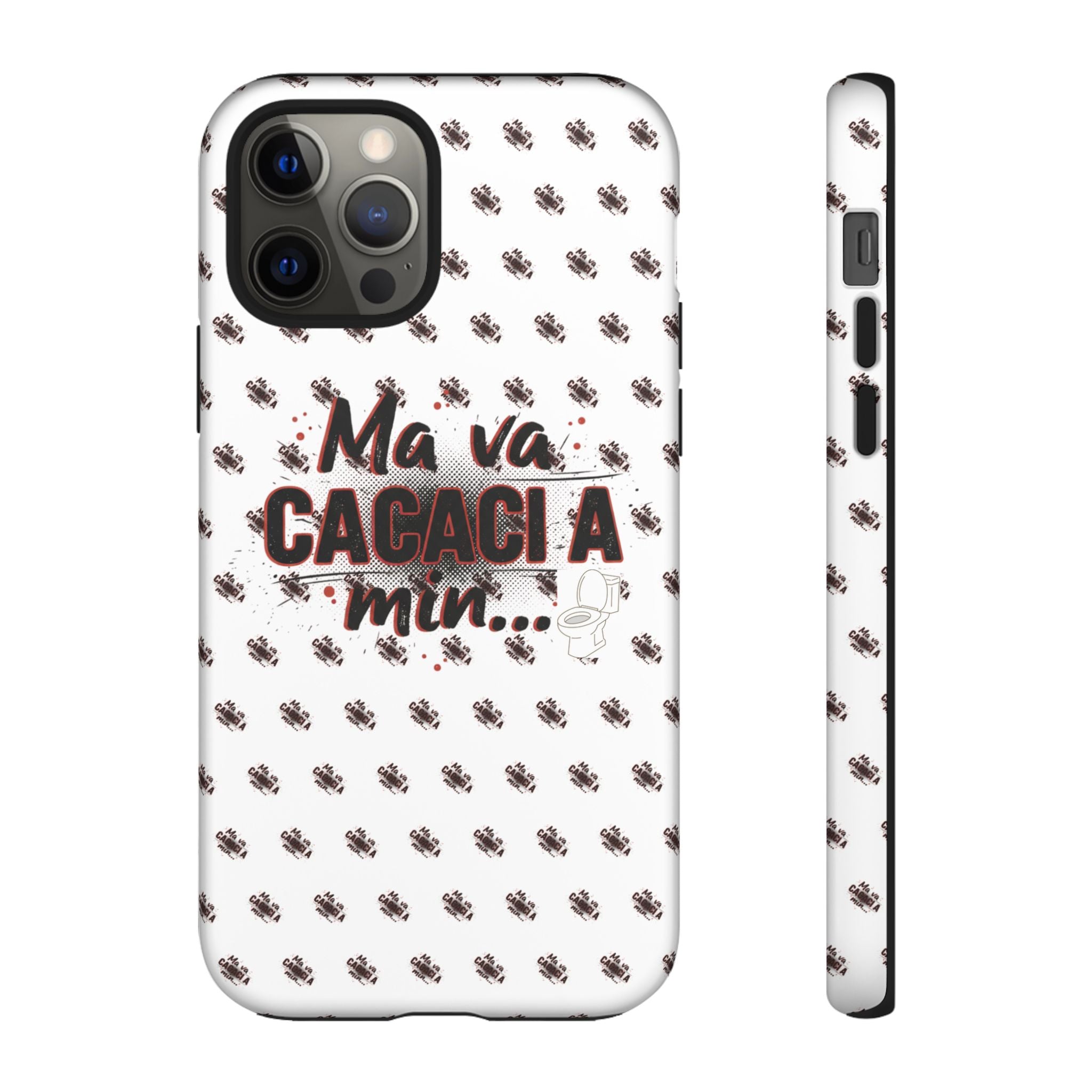 Tough Case — “Ma va cacaci a min...” Italian Phrase Phone Case with Pattern