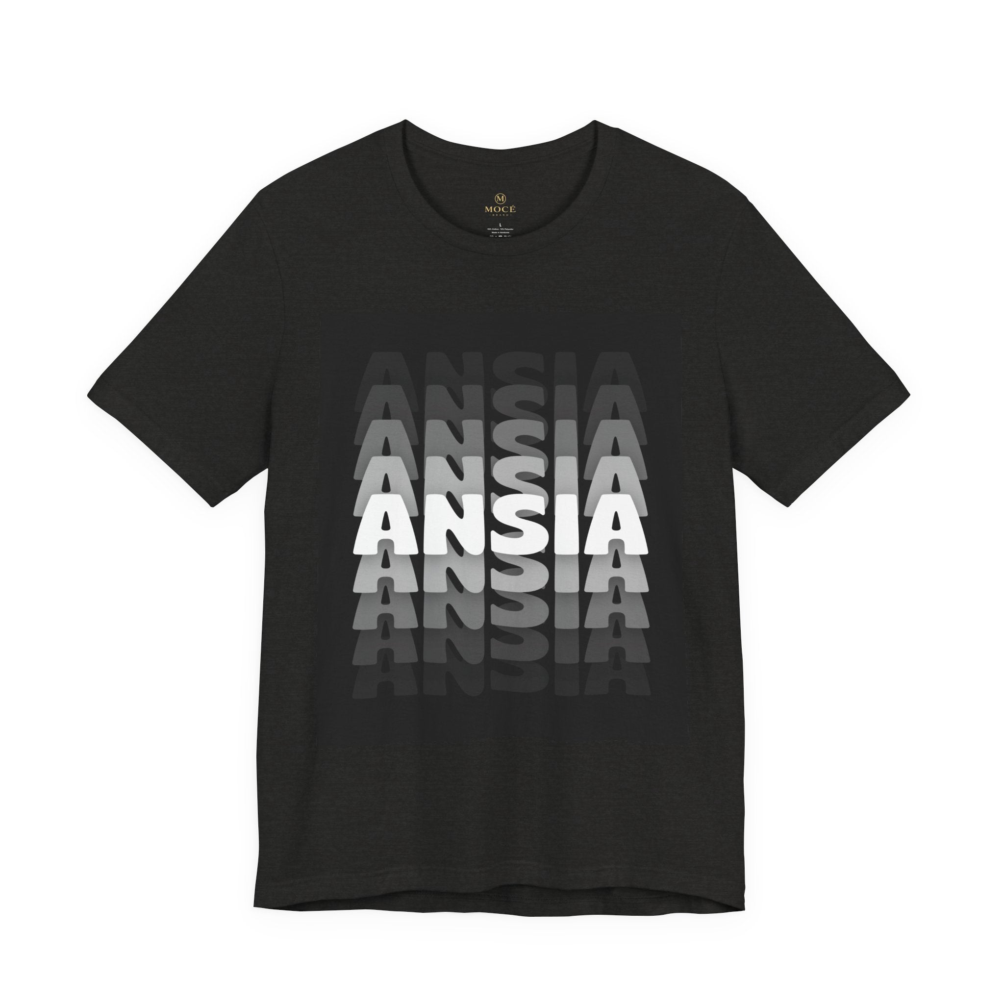 ANSIA Fade Graphic Tee — Monochrome Retro Text Shirt