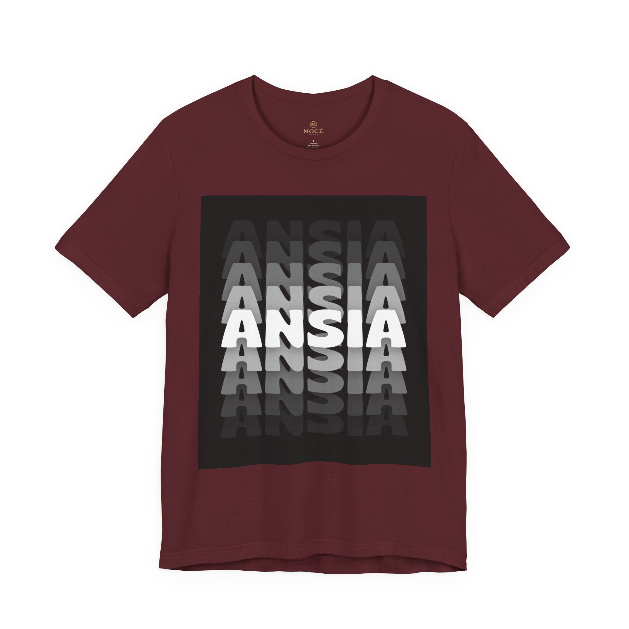 ANSIA Fade Graphic Tee — Monochrome Retro Text Shirt