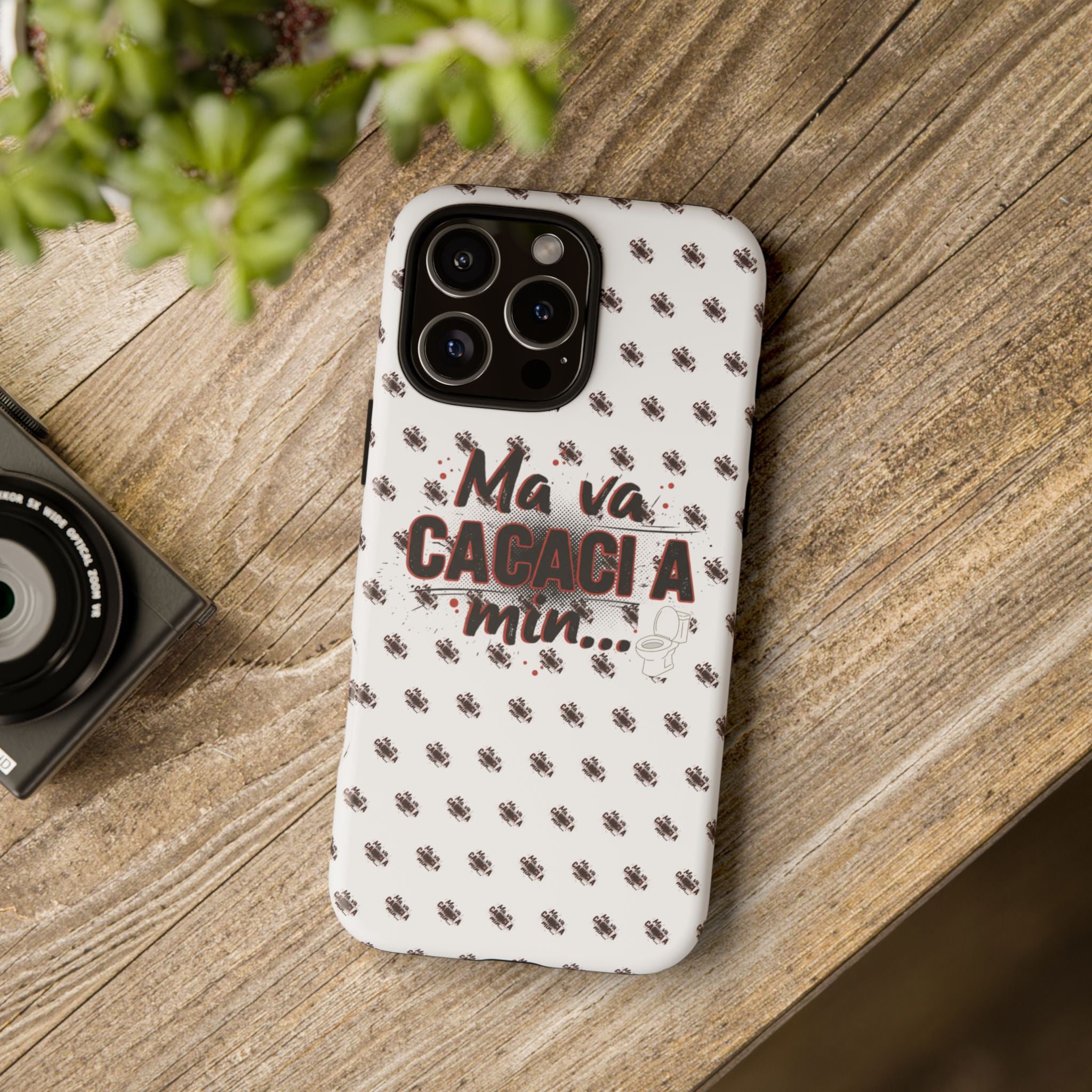 Tough Case — “Ma va cacaci a min...” Italian Phrase Phone Case with Pattern