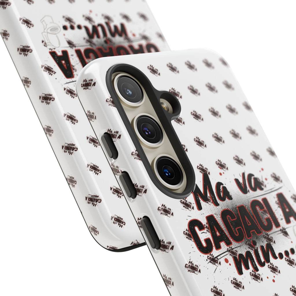Tough Case — “Ma va cacaci a min...” Italian Phrase Phone Case with Pattern