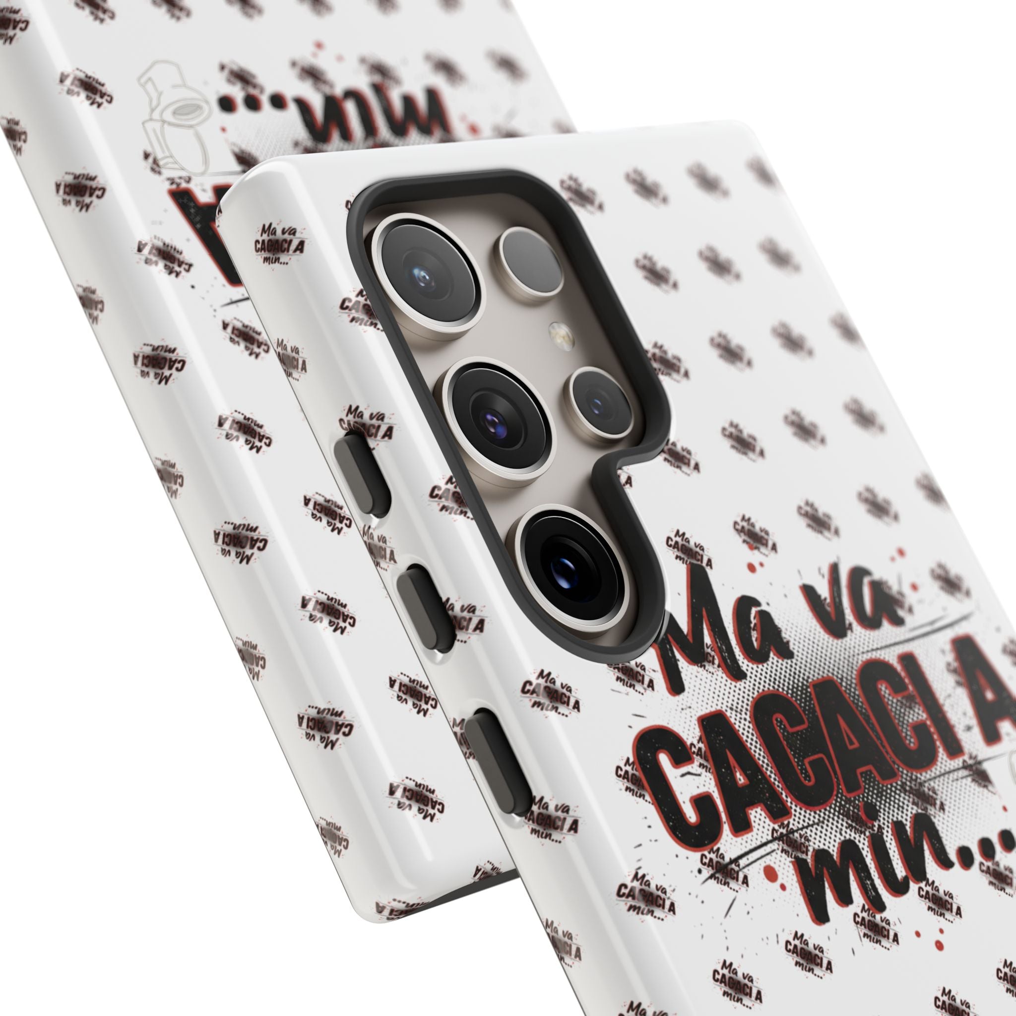 Tough Case — “Ma va cacaci a min...” Italian Phrase Phone Case with Pattern