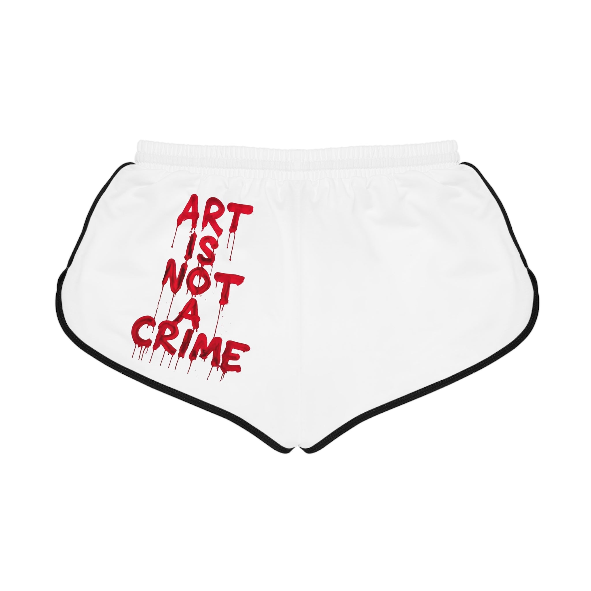 Art Is Not A Crime Women's Relaxed Shorts — Bold Lip & Cash Graphic